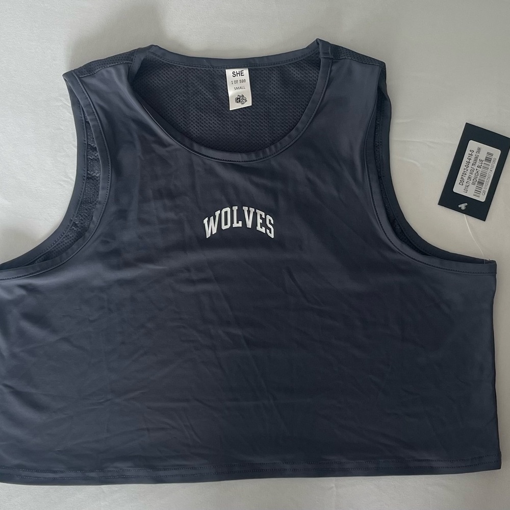 Blue cropped top mesh back Darcsport